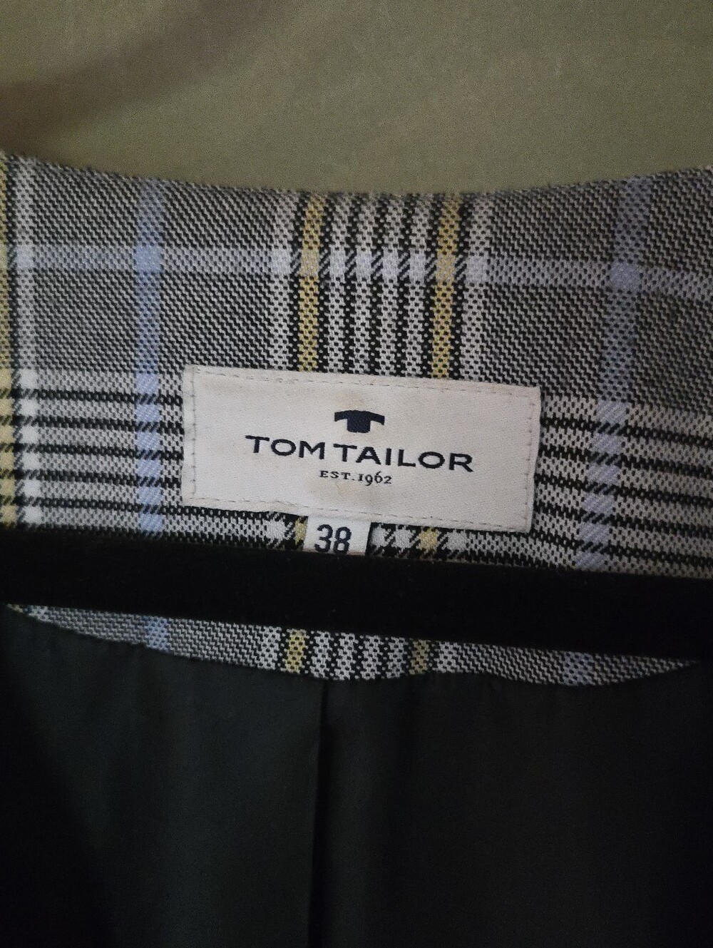 Tom Tailor (135$) | Women’s Gray Plaid Single-Button Blazer, Size 38 - Picture 8 of 12